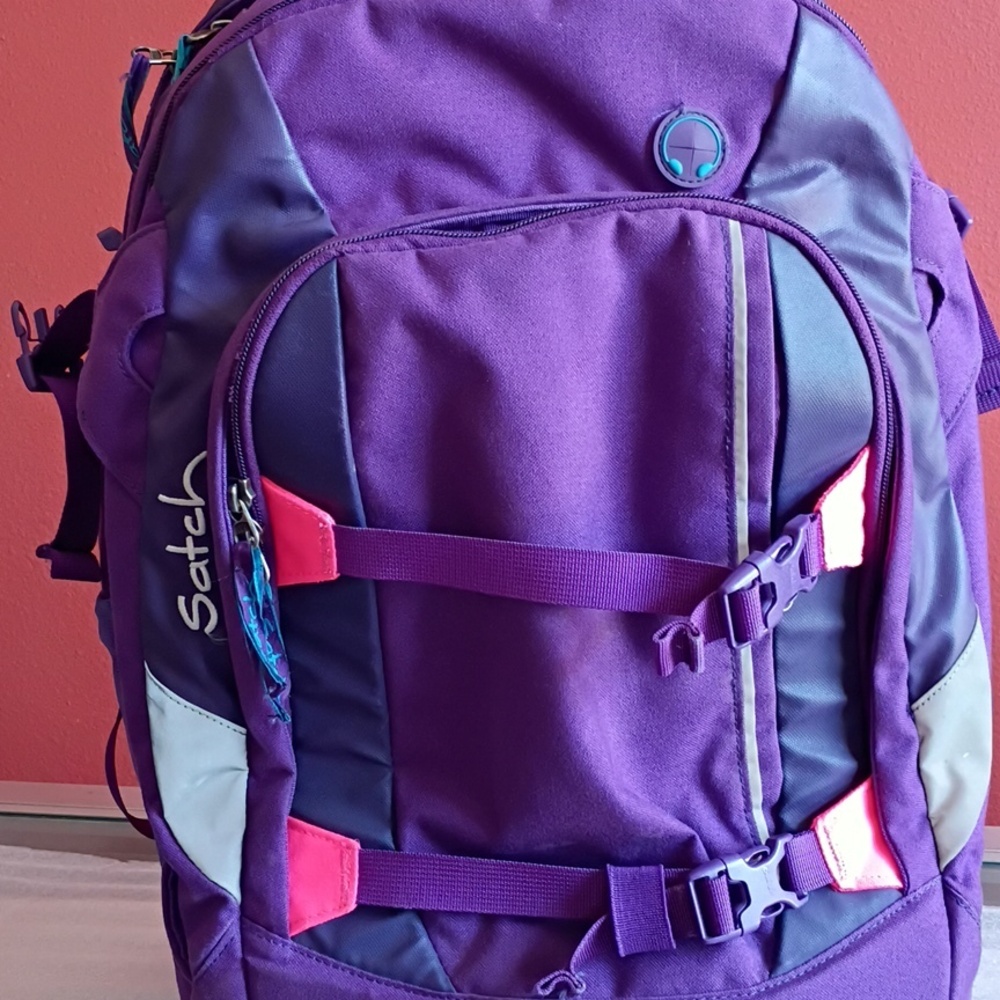Satch Purple Backpack with Pink Accents - Picture 2 of 13